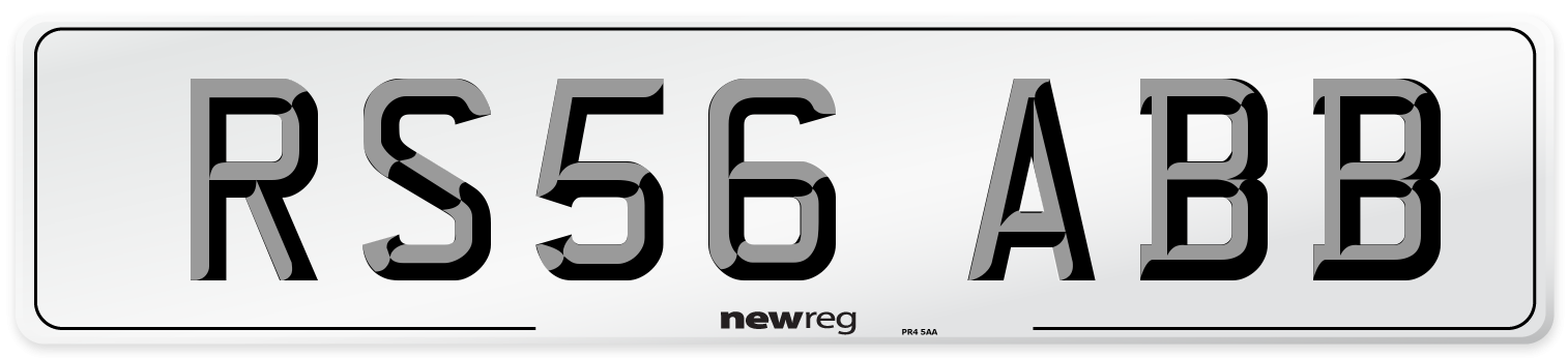 RS56 ABB Number Plate from New Reg